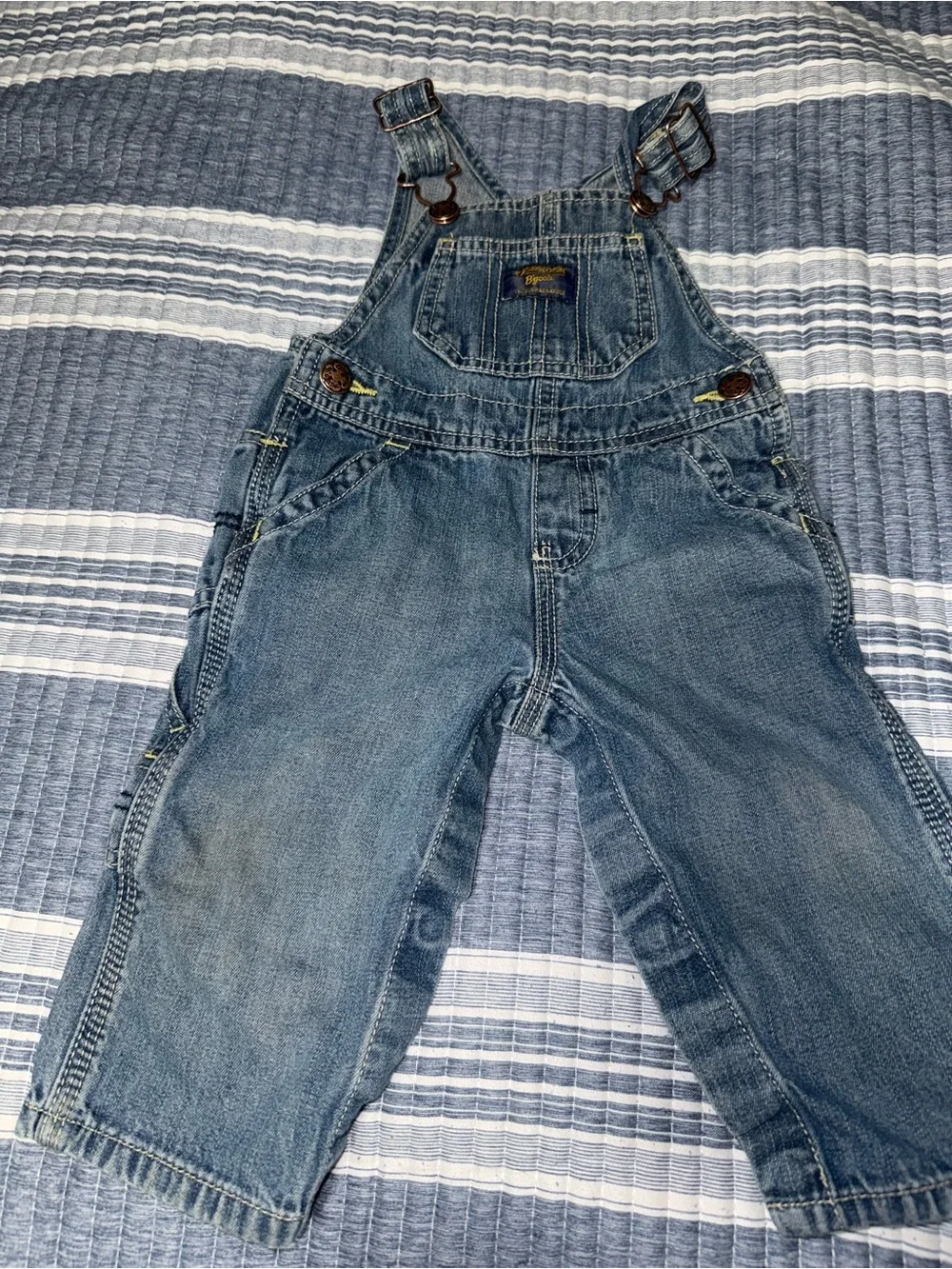 9 months 90’s vintage OshKosh B'gosh  Blue Denim Overalls Bib